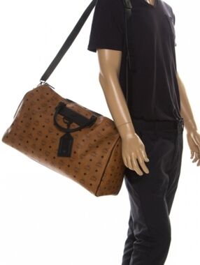 Lux Cognac and Black Visetos Nomad Weekender 50 Duffel Travel Carry On Bag
